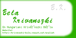 bela krivanszki business card